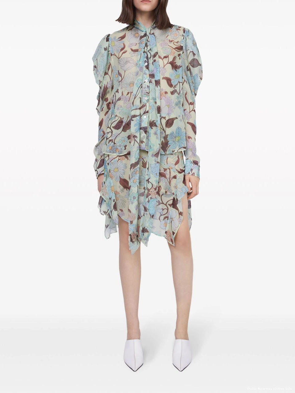 Cheap chiffon Garden-print Lady skirt Women Stella silk McCartney 0715